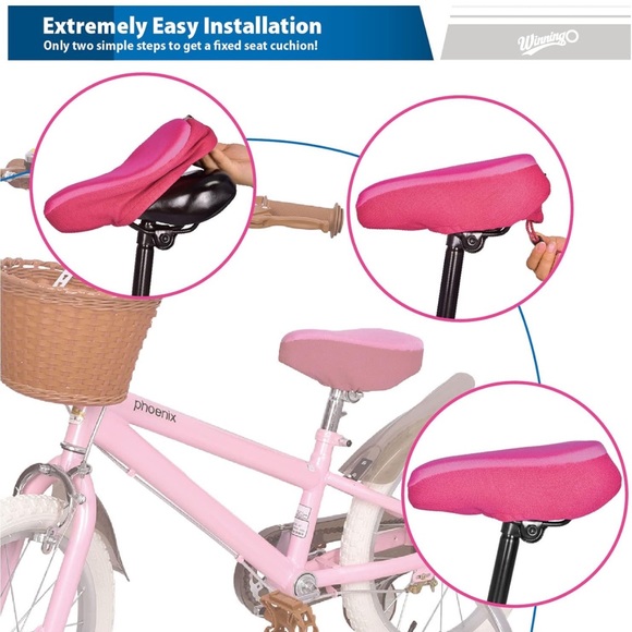 WINNINGO Gel Kids Bike Seat Cushion Cover, Anti-Slip Child Bike Seat Cover New - Picture 3 of 8